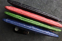 Handmade Leather Mens Cool Zipper Phone Travel Long Wallet Holder Slim Clutch Wallets for Men
