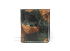 Cool Leather Mens Camouflage Small Wallet Front Pocket Wallet Slim Wallet for Men