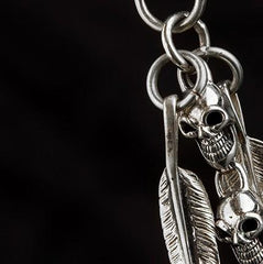 Brass Silver biker trucker Skulls Keychain wallet Chain for chain wallet biker wallet trucker wallet
