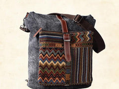 Vintage Canvas Leather Travel Bag Mens Backpack Canvas Canvas School Bag for Men