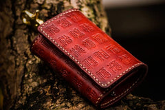 Handmade Leather Tooled Mens Cool Car Key Wallet Car Key Holders for Men