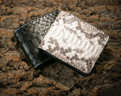 Handmade Leather Boa Skin Mens billfold Wallet Cool Leather Wallet Slim Wallet for Men