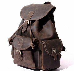 Cool Leather Mens Backpacks Travel Backpack Leather School Backpack for Men