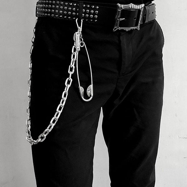 32'' Metal BIKER SILVER WALLET CHAIN LONG Safety Pin PANTS CHAIN Jeans Chain Jean ChainS FOR MEN
