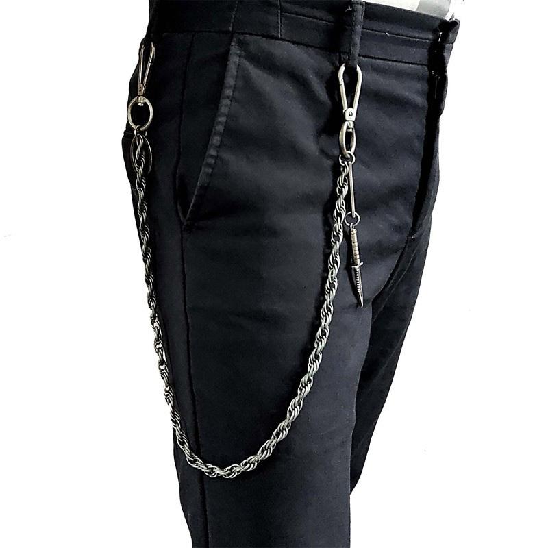 25'' Metal HUNTER SWORD BIKER SILVER WALLET CHAIN LONG PANTS CHAIN SILVER Jeans Chain Jean Chain FOR MEN