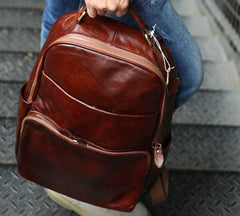 Vintage Leather Mens Backpack Travel Backpack School Backpacks for men