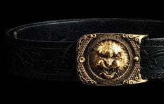 Handmade Black Leather Mens Belt Cool Leather Men Belts for Men