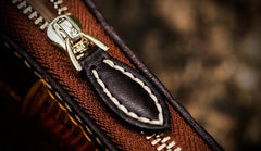 Handmade Leather Tooled Carp Mens Biker Chain Wallet Cool Leather Wallet Long Chain Wallets for Men