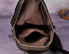 Leather Mens Chest Bag Sling Bags Sling One Shoulder Bag Sling Backpack for men