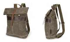 Waxed Canvas Mens Cool Backpacks Canvas Travel Backpack Canvas School Backpack for Men