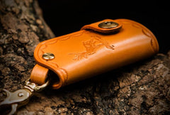 Handmade Leather Tooled Mens Cool Car Key Wallet Car Key Holder Car KeyChains for Men