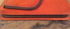 Genuine Leather Mens Cool Long Leather Phone Wallet Zipper Clutch Wristlet Wallet for Men