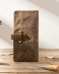 Cool Canvas Leather Mens Long Wallet Long Wallet for Men