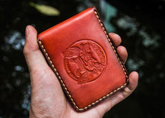 Handmade Leather License Wallets Mens billfold Wallet Cool Leather Wallet Small Wallet for Men