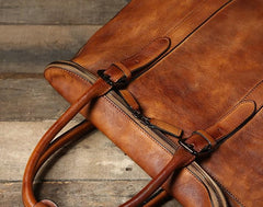 Handmade Leather Mens Vintage Brown Briefcase Work Bag Laptop Bag Business Bag for Men