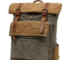 Waxed Canvas Mens Travel Backpacks Canvas School Backpacks Laptop Backpack for Men