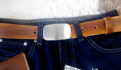 Handmade Vintage Brown Leather Mens Belt Leather Belt for Men