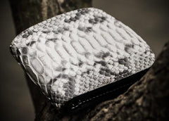 Handmade Leather Boa Skin Mens Small Wallet Cool billfold Wallet for Men