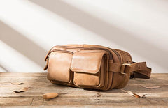Vintage Leather Fanny Packs Mens Waist Bag Hip Pack Belt Bag for Men
