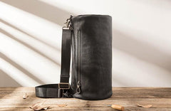 Cool Leather Mens Barrel Shoulder Bags Messenger Bags for Men