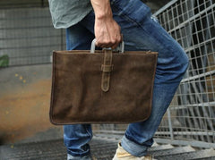 Slim Leather Mens Cool Briefcase Work Bag Business Bag Laptop Bag for men