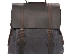 Cool Waxed Canvas Leather Mens Backpacks Canvas Travel Backpacks Canvas School Backpack for Men