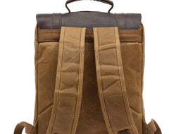 Mens Canvas Leather Backpack Canvas Travel Backpacks Canvas School Backpacks for Men