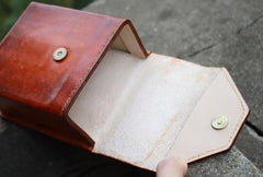 Handmade Brown Leather Belt Pouch Mens Waist Bag CIGARETTE Pouch for Men