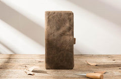 Cool Canvas Leather Mens Long Wallet Long Wallet for Men