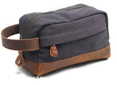 Cool Canvas Leather Mens Zipper Wristlet Bags Vintage Clutch Zipper Bags for Men