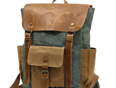 Waxed Canvas Mens Travel Backpack Canvas Backpacks Canvas School Backpack for Men