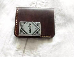 Vintage Leather Coffee Mens Small Wallet Leather Bifold Wallets for Men