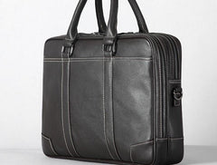 Handmade Leather Mens Cool Black Briefcase Bag Work Bag Business Bag for men