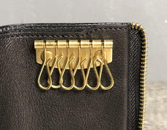 Handmade Leather Mens Cool Key Wallet Car Key Change Coin Card Holder Car Key Case for Men
