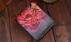 Handmade Leather Carp Mens billfold Wallet Cool Leather Wallet Slim Wallet for Men