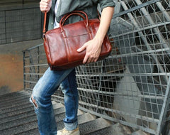 Vintage Leather Cool Mens Handbag Shoulder Bag Travel Bag for men