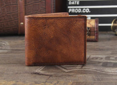 Handmade Genuine Leather Mens Cool Slim Leather Wallet Men Small Wallets Bifold for Men