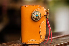 Handmade Leather Biker Mens Cool Car Key Wallets Coin Wallet Pouch Car KeyChain for Men