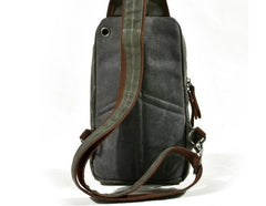 Cool Waxed Canvas Mens  Chest Bag Sling Bag One Shoulder Packs for men