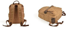 Waxed Canvas Leather Mens Camera Backpack Canvas Travel Backpack Canvas Camera Backpack for Men