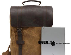 Mens Canvas Leather Backpack Canvas Travel Backpacks Canvas School Backpacks for Men