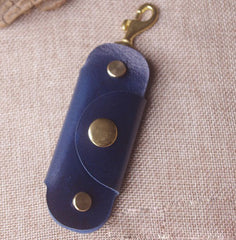 Beige Handmade Mens Leather Keyholders With Clip Cool KeyChain Key Holders KeyRings for Men