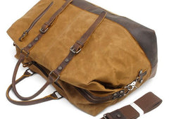 Mens Waxed Large Canvas Weekender Bag Canvas Travel Bag Canvas Overnight Bag for Men