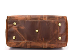 Vintage Brown Leather Mens Large Overnight Bag Weekender Bag Travel Bag