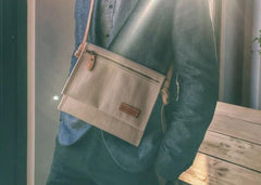 Mens Canvas Slim Cool Messenger Bag Side Bag Canvas Shoulder Bag for Men