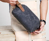 Large Canvas Mens Clutch Bag Zipper Wristlet Bag Phone Purse for Men