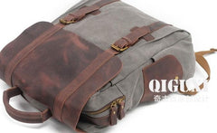 Mens Canvas Leather Backpack Canvas Hiking Backpack Canvas Travel Backpack for Men