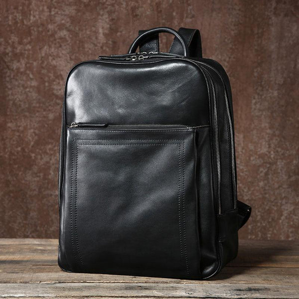 Genuine Leather Mens Cool Backpack Large Travel Bag Hiking Bag for Men
