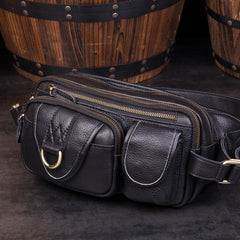 Leather Fanny Pack Mens Waist Bag Hip Pack Belt Bag Bumbag for Men