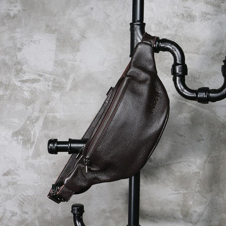 Leather Mens FANNY PACK MENS WAIST BAG HIP PACK BELT BAG FOR MEN